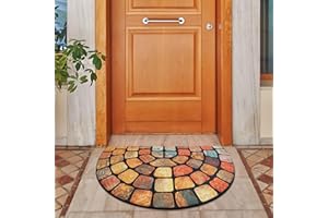 ubdyo Unique Design Door mat - Flocked Fiber Surface Doormat for Efficient Dirt Trapping - All Weather Front Door Mat Indoor Entrance - Anti Slip Welcome Matt Outdoor - (36" x 24", Orange)