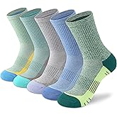 Crew Socks Women Athletic Hiking Running Cushioned Compression Socks 3-5 Pairs