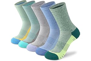 CUANGYA Crew Socks Women Athletic Hiking Running Cushioned Compression Socks 3-5 Pairs