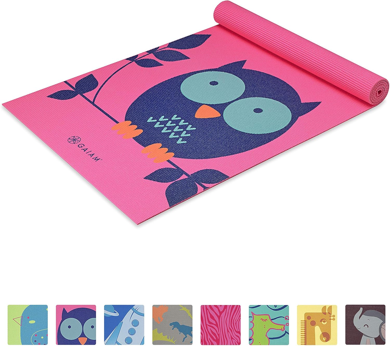 Gaiam Kids Yoga Mat Exercise Mat, Yoga for Kids with Fun Prints - Playtime for Babies, Active & Calm Toddlers and Young Children, Owl, 3mm : Sports & Outdoors