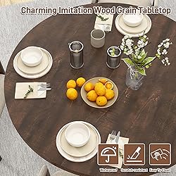 Round Wood Dining Table for Kitchen,Dining