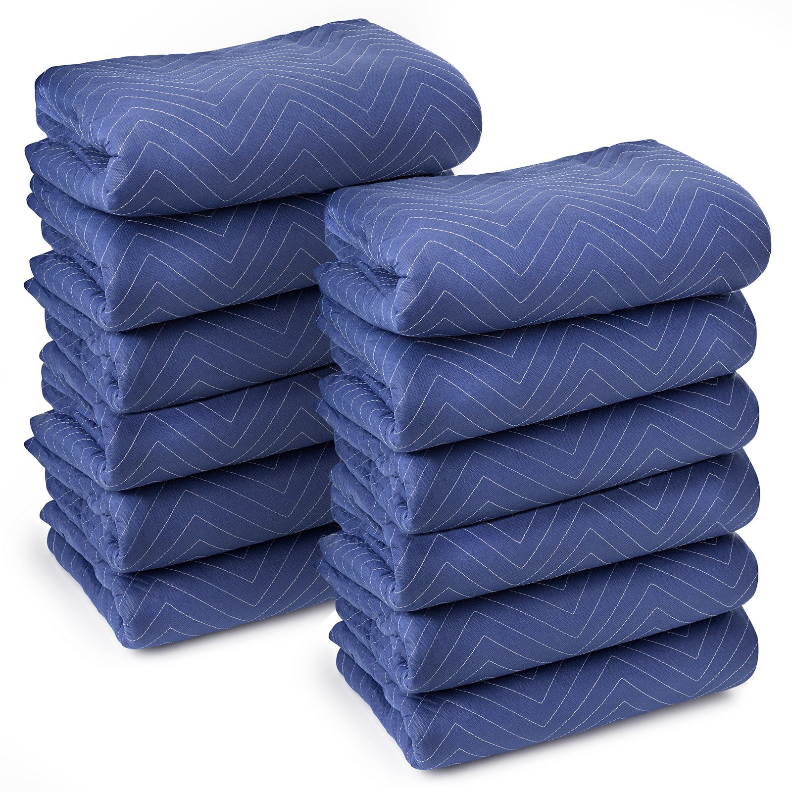 Sure-Max 12 Moving &amp; Packing Blankets - Deluxe Pro - 80&quot; x 72&quot; (40 lb/dz weight) - Professional Quilted Shipping Furniture Pads Royal Blue