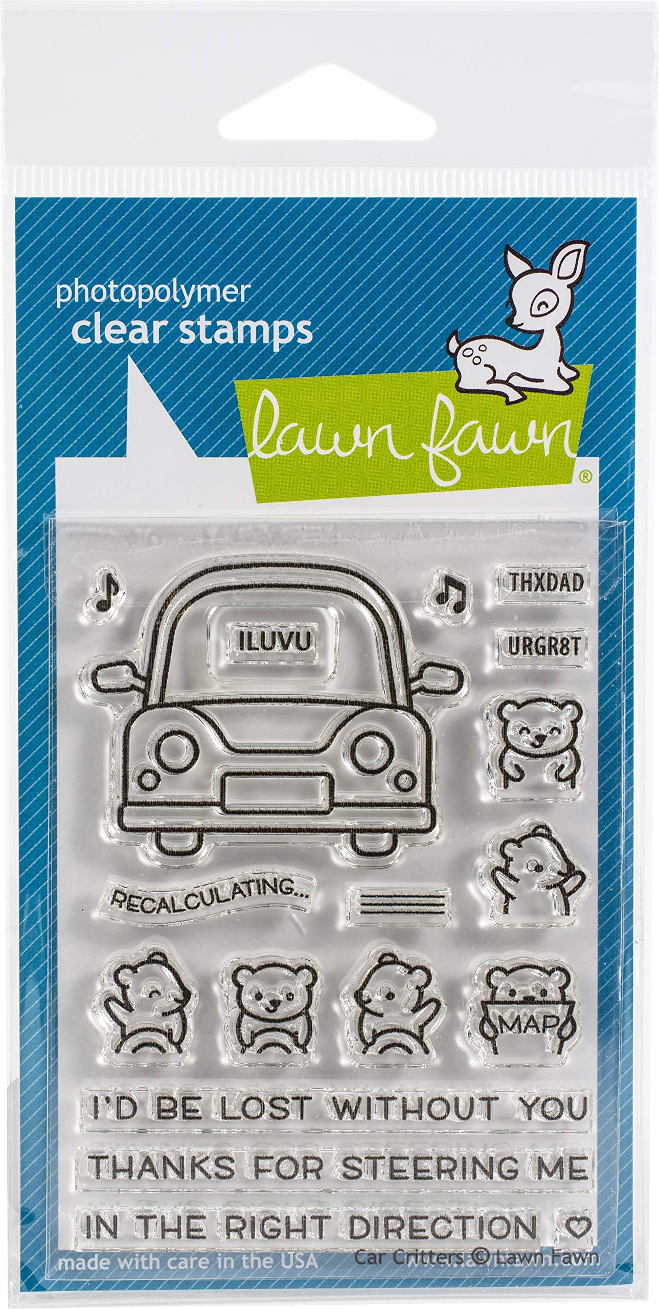 Lawn Fawn LF2338 Car Critters 3x4 Clear Stamp Set