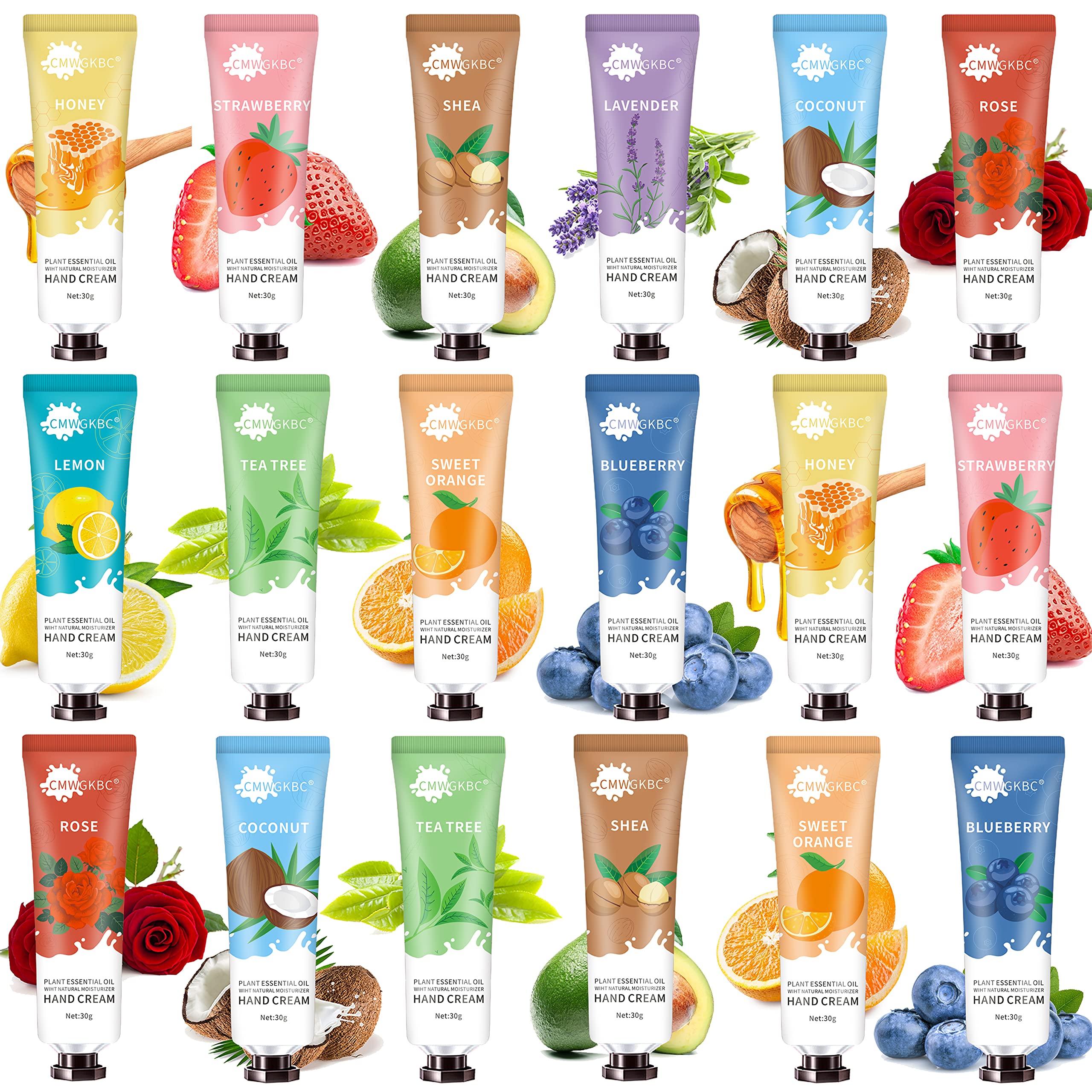 18 Pack Hand Cream for Dry Cracked Hands, Moisturizing Hand Cream Gift Set Travel Size Hand Lotion With Shea Butter Natural Aloe and Vitamin E For Body & Working Hands & Dry Skin