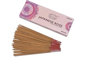 Raajsee Japanese Rose Incense Sticks 100 Gm Pack-100% Pure Organic Natural Hand Rolled Free from Chemicals-for Church,Aromatherapy,Relaxation,Meditation & Sensual Therapy
