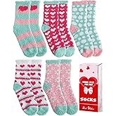 MOGGEI Women Fuzzy Fluffy Socks Thick Warm Winter Soft Cozy Plush Fleece Sleep Socks 5 Pairs