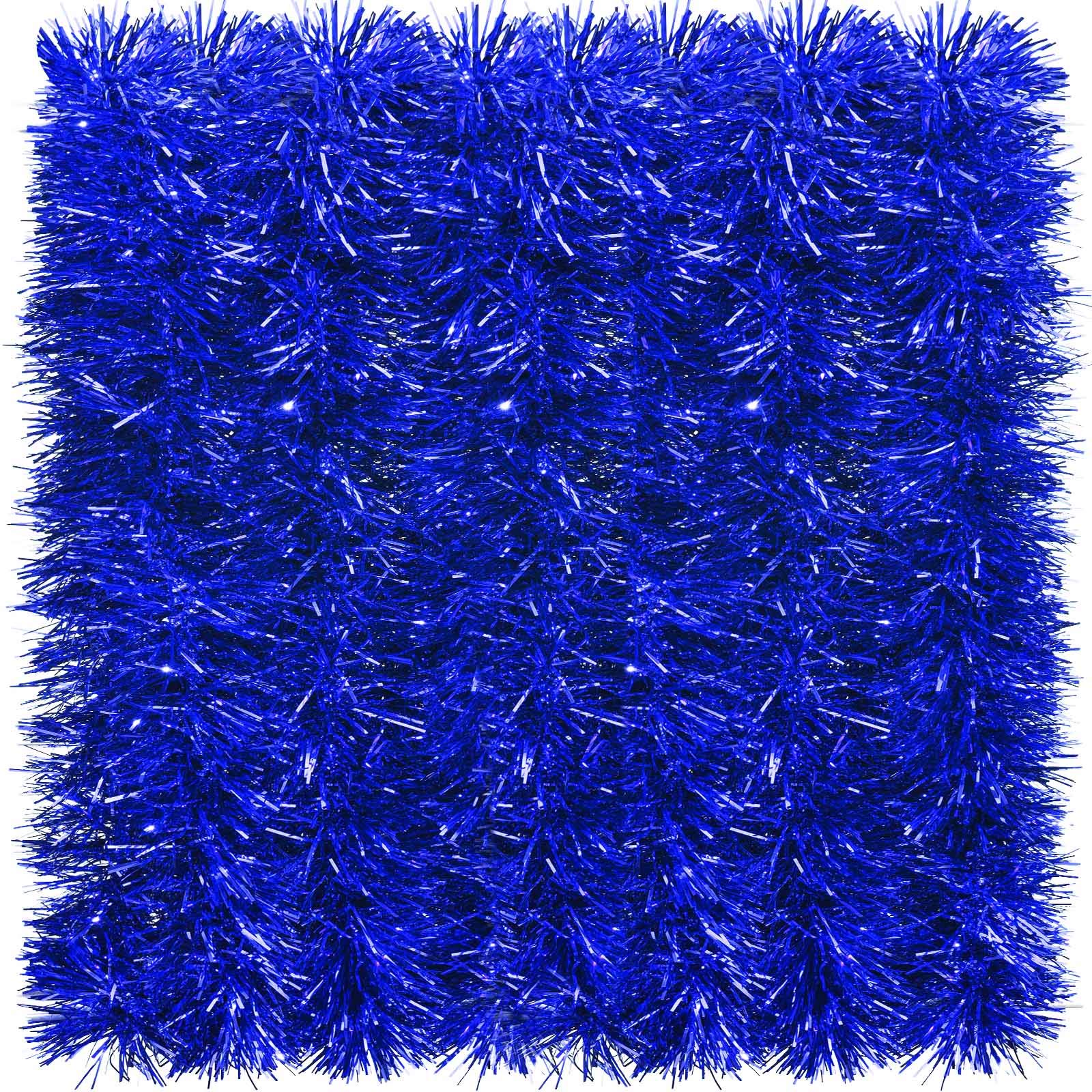 eboot Blue Tinsel 32.8 Feet Christmas Tinsel Garland Shiny Metallic Hanging Decorations for Xmas Christmas Tree Decorations Indoor Outdoor Party Supplies