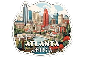 NO THORNS MEDIA Atlanta Georgia Sticker 4 Inch - Waterproof Vinyl Decal for Laptop Water Bottle Car Tumbler - Durable Aesthetic Long-Lasting Stickers for Adults ID44990