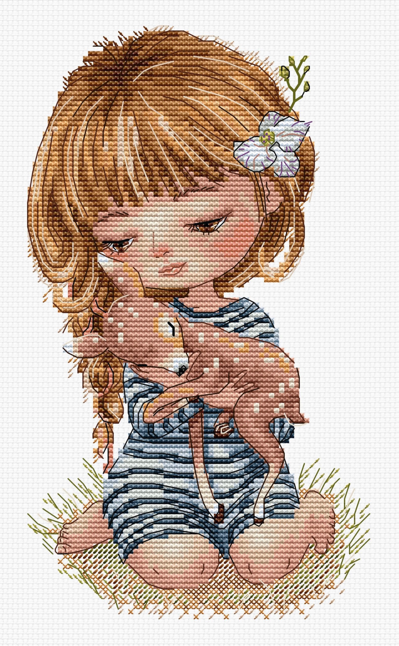 HobbyJobby Cross Stitch Kit The Nearby Friends, Counted Cross Stitch Kit for Adults, Needlecraft and Embroidery Kit