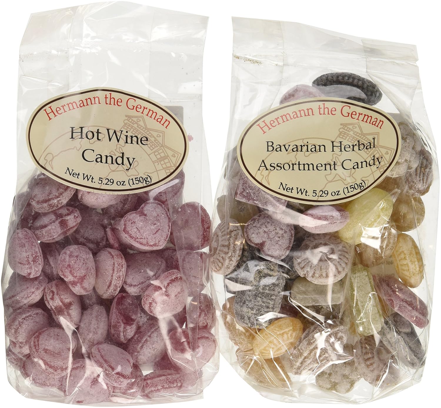 Hermann the German Bavarian Hard Candy 2Flavor Variety