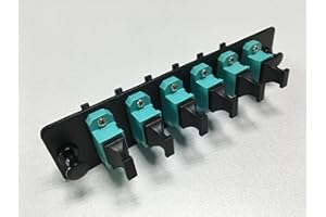 RiteAV LGX Footprint Fiber Optic Cable MPO Adapter Patch Panel 6 Ports Loaded w/6 MPO Adapters OM3 10Gig Black