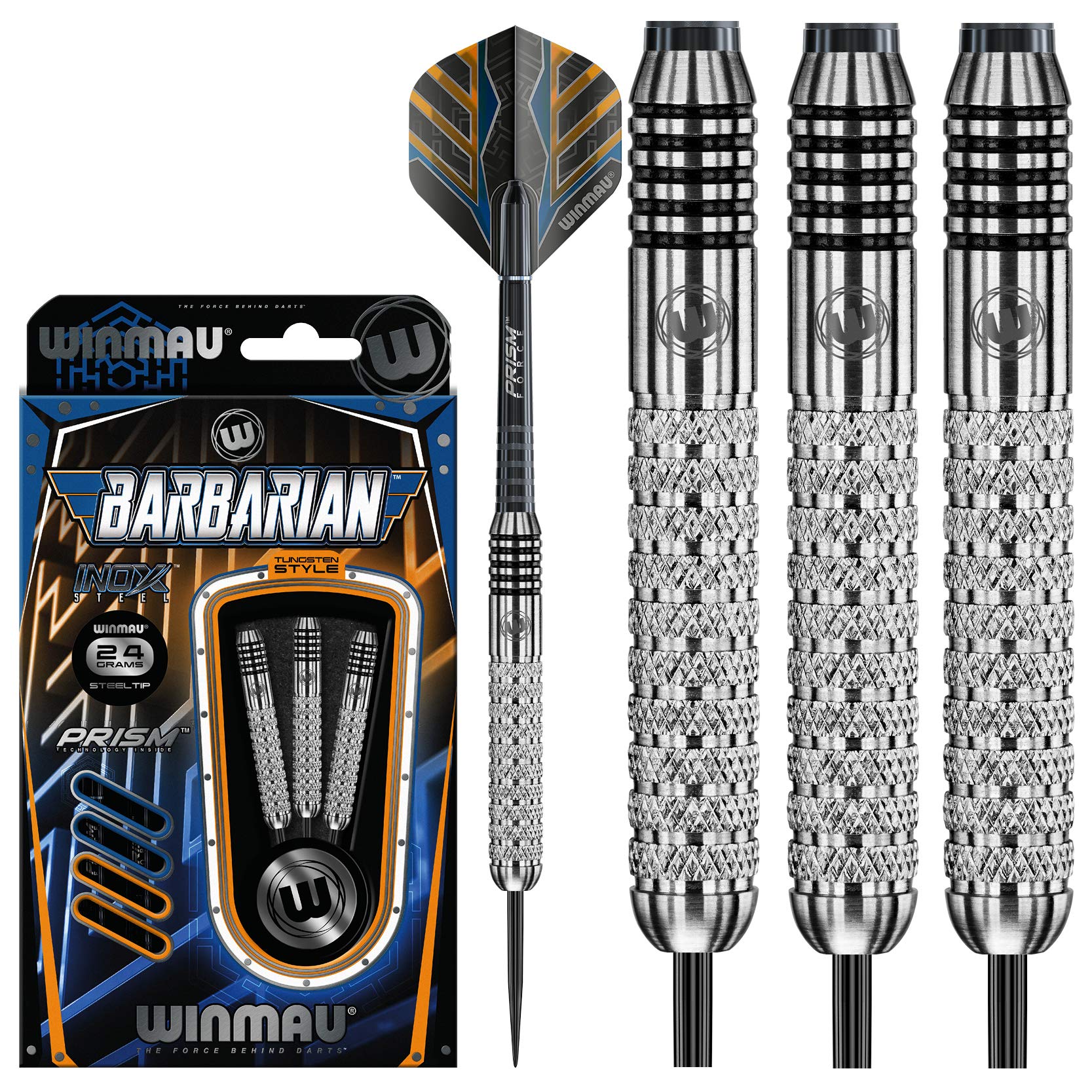 Winmau Barbarian 24 gram Tungsten Style Darts with Prism Flights and Shafts (Stems)