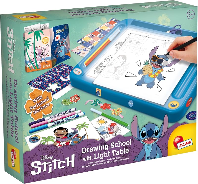 Lisciani Disney Stitch Drawing School with Light Table for Kids 5+