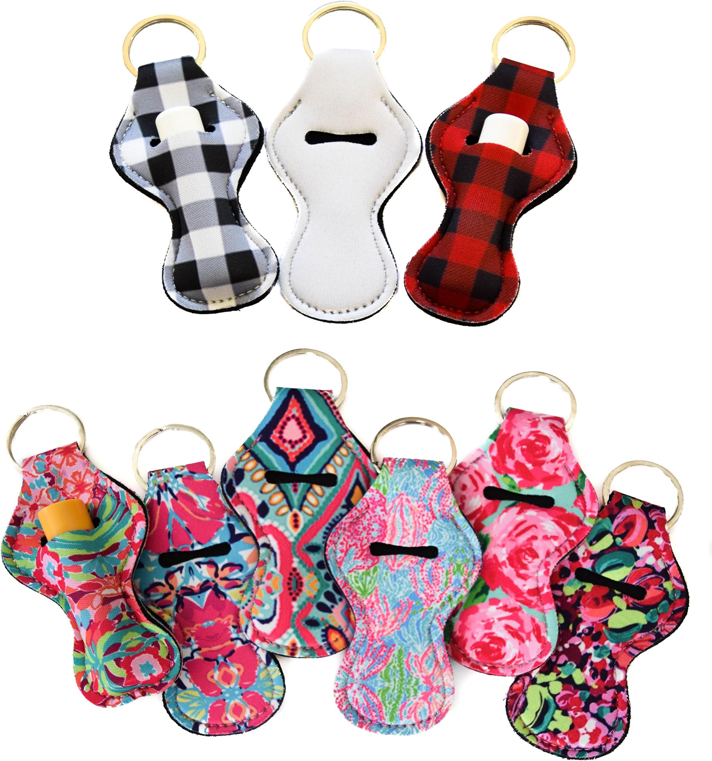 Cute Zario Chapstick Holder Keychain Lanyard, New Neoprene Chapstick Holder Keychain Lanyard (9 Pack)