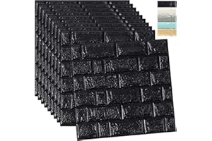 WADILE 3D Brick Peel and Stick Wallpaper, 3D Brick Wall Panels Self Adhesive, Removable Wallpaper Waterproof PE Foam Paintable,for Bedroom/Living Room/Kitchen/TV Wall and Home Decoration(10Pack)