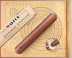 Walfos Mini Rolling Pin Set - Small Natural Wooden