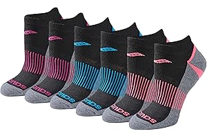 Saucony womens Selective Cushion Performance No Show Athletic Sport Socks (6 & 12 Pairs)