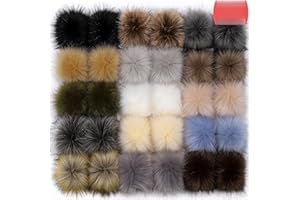 30 PCS Pom Poms for Hats, Faux Fur Pompoms for Hats 10cm Pompoms for Knitted Hats DIYFaux Fur Pom Poms for Hats，Fur Pompoms E