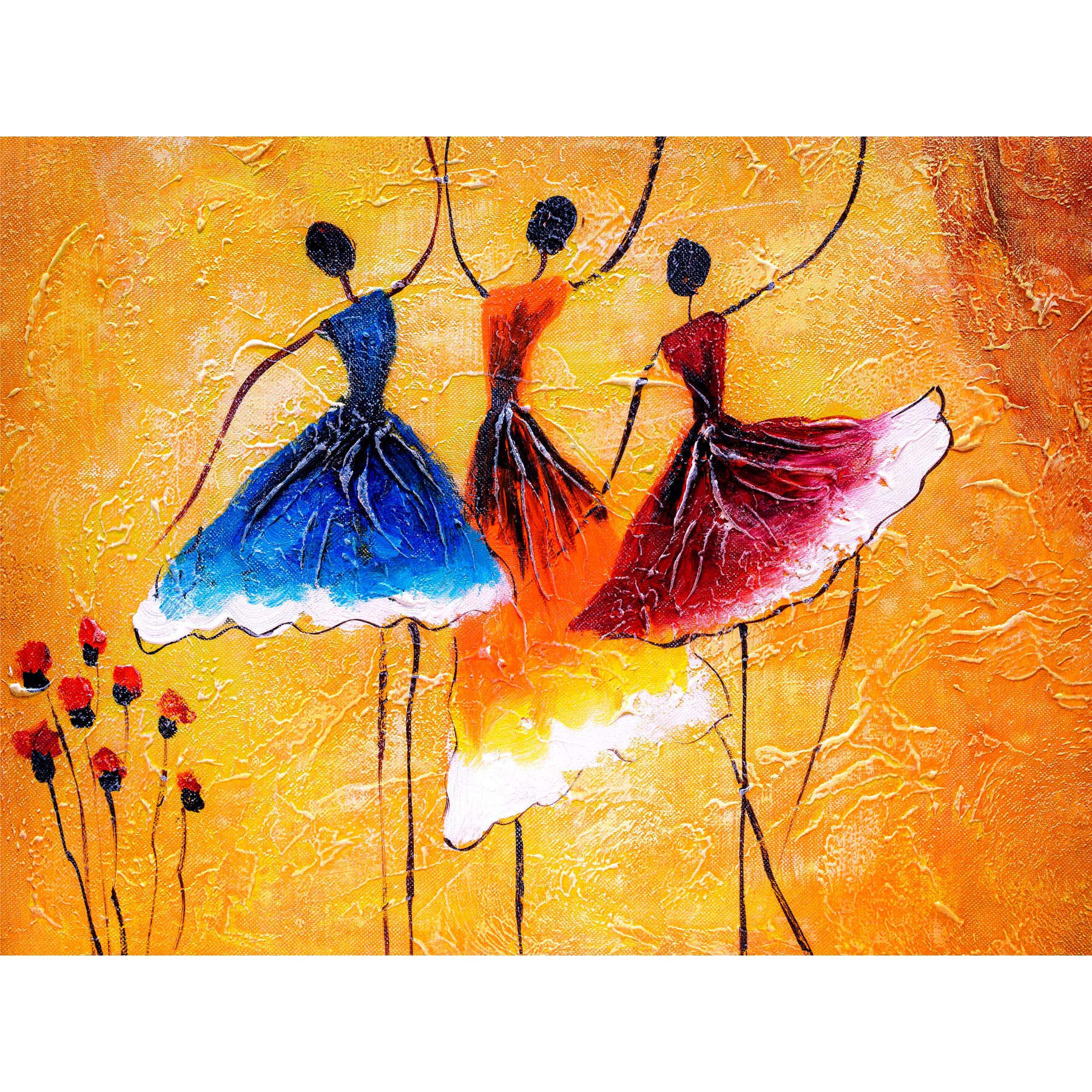 Ballet Dancers Painting Large Wall Art Print Canvas Premium Poster