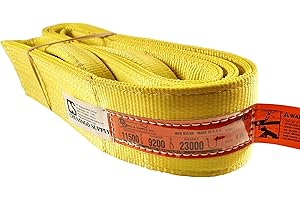 DD SLING & SUPPLY, INC. DD Sling Multiple Sizes (100% Made in The USA) 4" x 10', 2 Ply Nylon Lifting Sling, Eye & Eye, Heavy Duty (900 Webbing), 11,500lbs Vertical, 9,200 Choke, 23,000 Basket (4"x10')