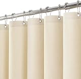 Shower Curtain Linen Look 152x214cm Beige with Metal Hooks