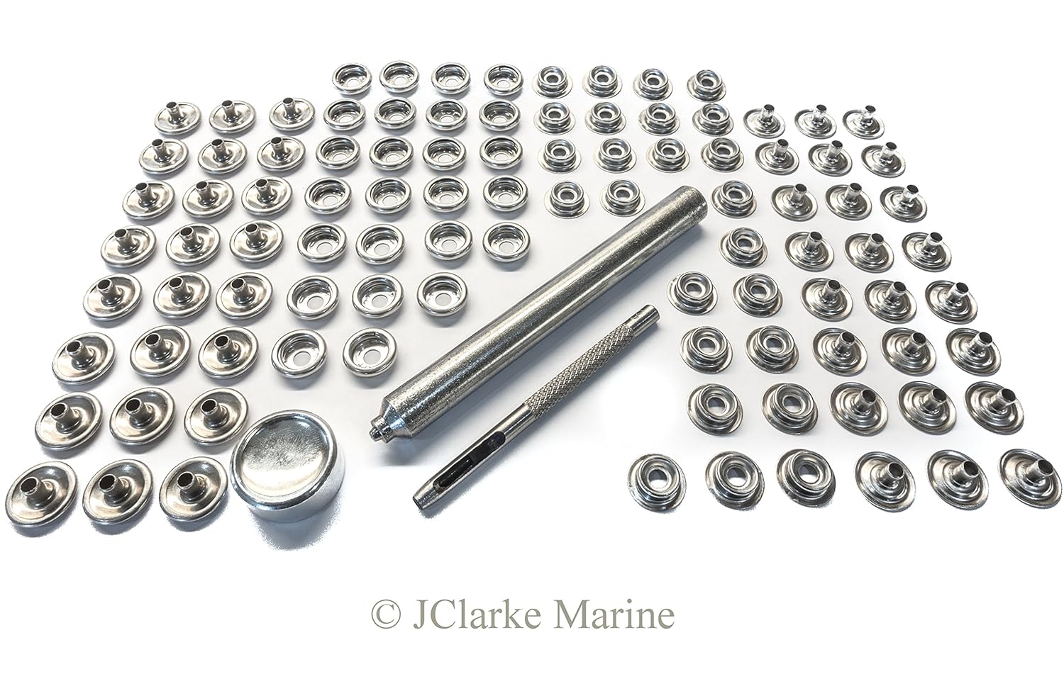 316 A4 Stainless steel snap fastener kit, caps, sockets, studs, posts