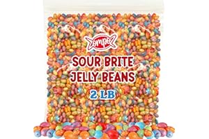 PARTYPOM Trolli Sour Brite Jelly Beans Halloween Candy, 2 Lbs Bulk, Assorted 2-in-1 Crawler Fruit Flavored Colorful Jelly Beans for Kids, Trick or Treat and Pumpkin Bowl Candy