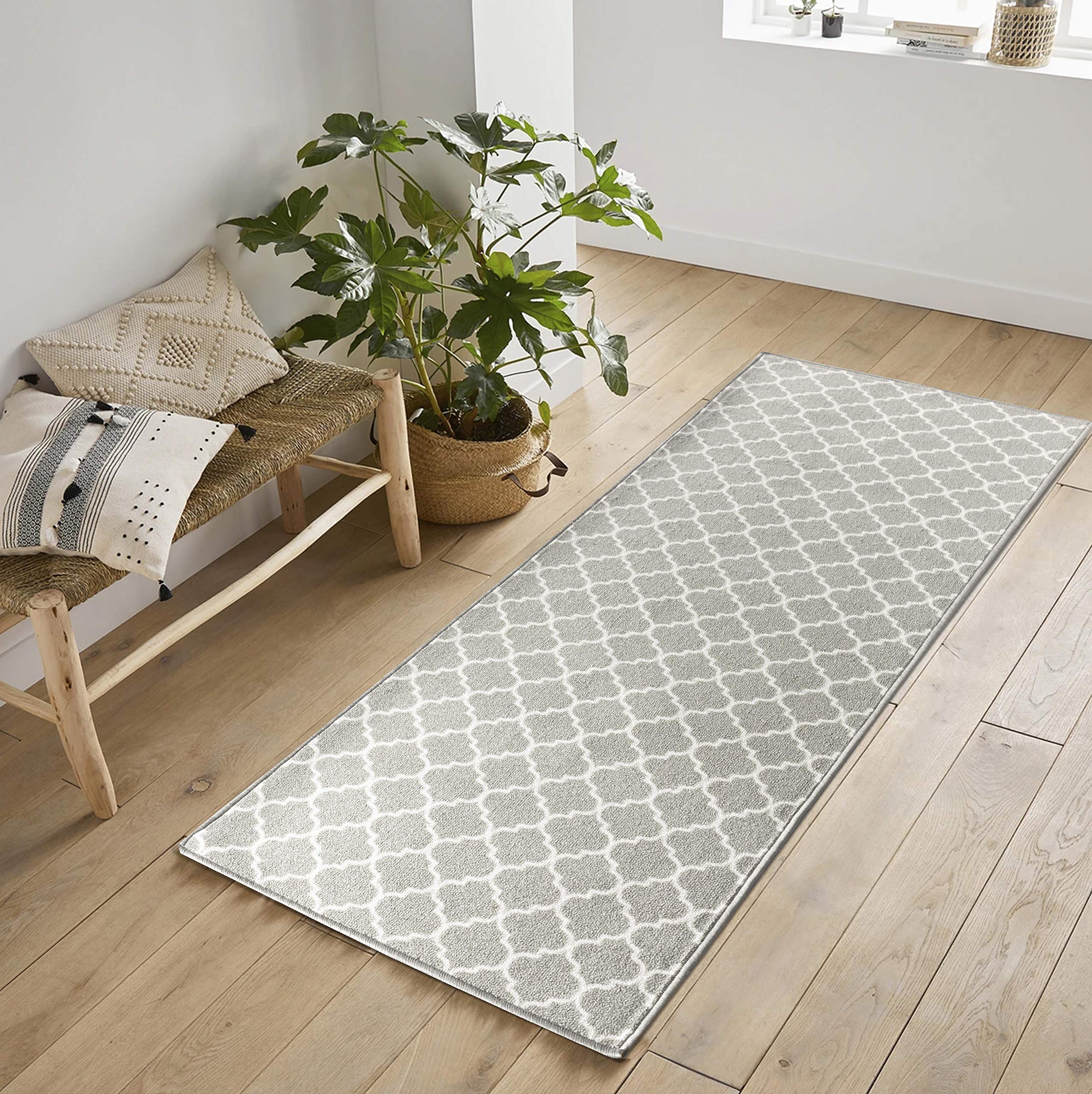 Serdim Rugs Washable Door Mat Kitchen Mats Non Slip Trellis Design Hall Runner- Indoor Door Mat - Hallway-Passage Corridor Doormats - Floor Mat