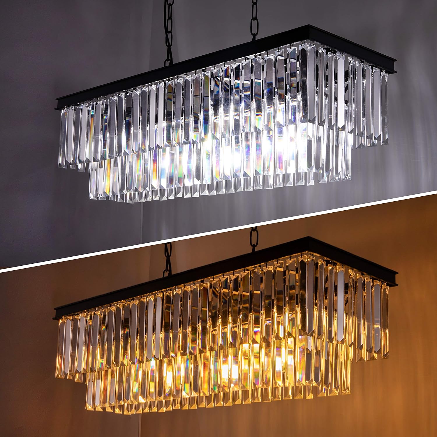 Wellmet 9-Light Crystal Chandelier 34.5 inch, Contemporary Modern Chandeliers Adjustable for Living Room Dining Room - Image 4