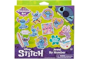 Cra-Z-Art Disney Stitch Gem by Number 10 Pack - 10 Individual Stitch Gem by Number Designs - Diamond Jewel by Number Art, Creative Gem Craft, Great Gift for Birthdays for Girls and Boys Ages 6 and Up