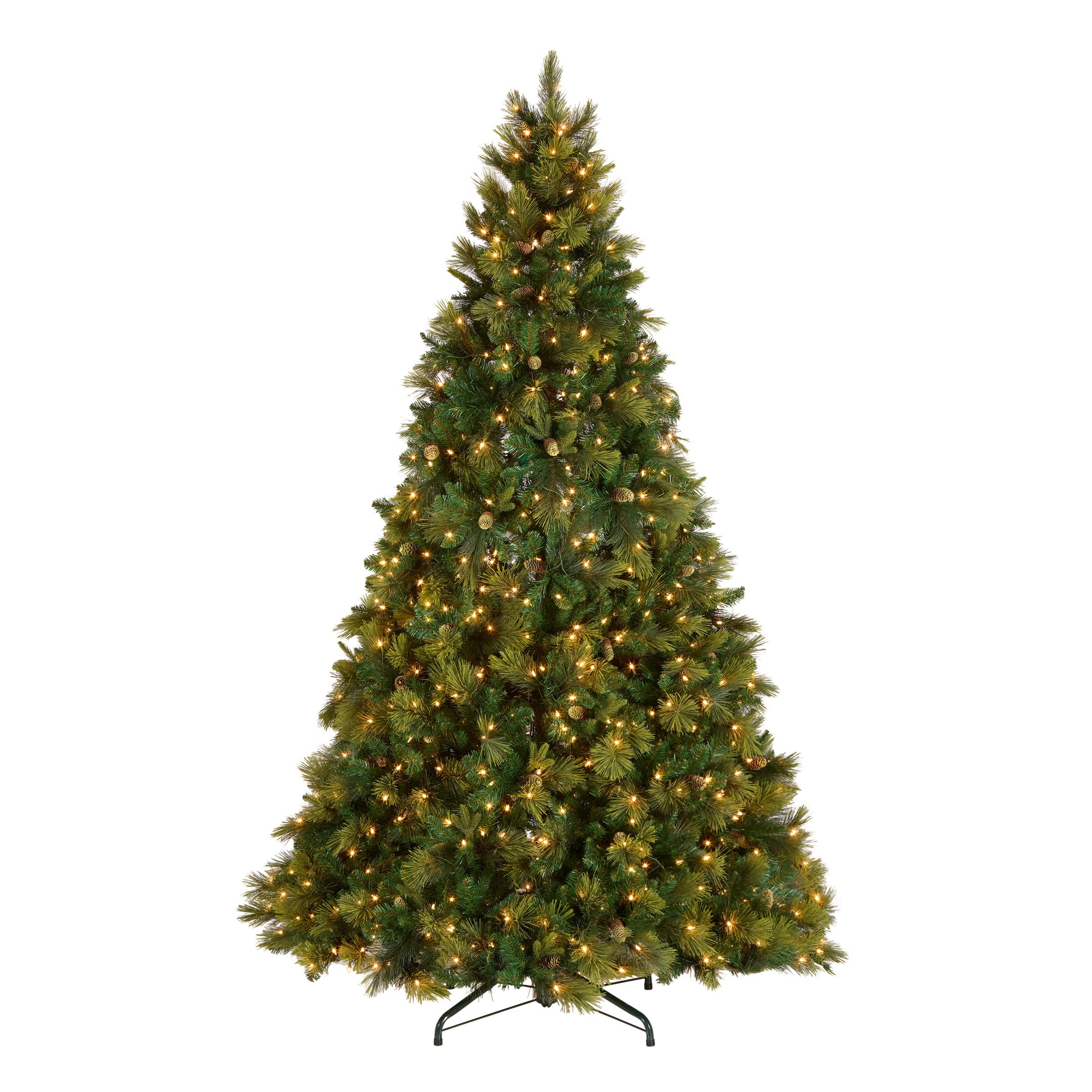 Photo 1 of *HEAVY* National Tree Company 9 ft Pre-Lit Carolina Pine Full Artificial Christmas Tree, 900 Clear Lights, 2,347 Tips, Includes Stand, Green