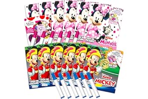 Disney Minnie Mouse and Mickey Mouse Imagine Ink Coloring Book Set for Girls Boys ~ 12 Pack No Mess Coloring Books with Minnie Stickers (Minnie Mouse Mickey Mouse Party Favors Bundle)