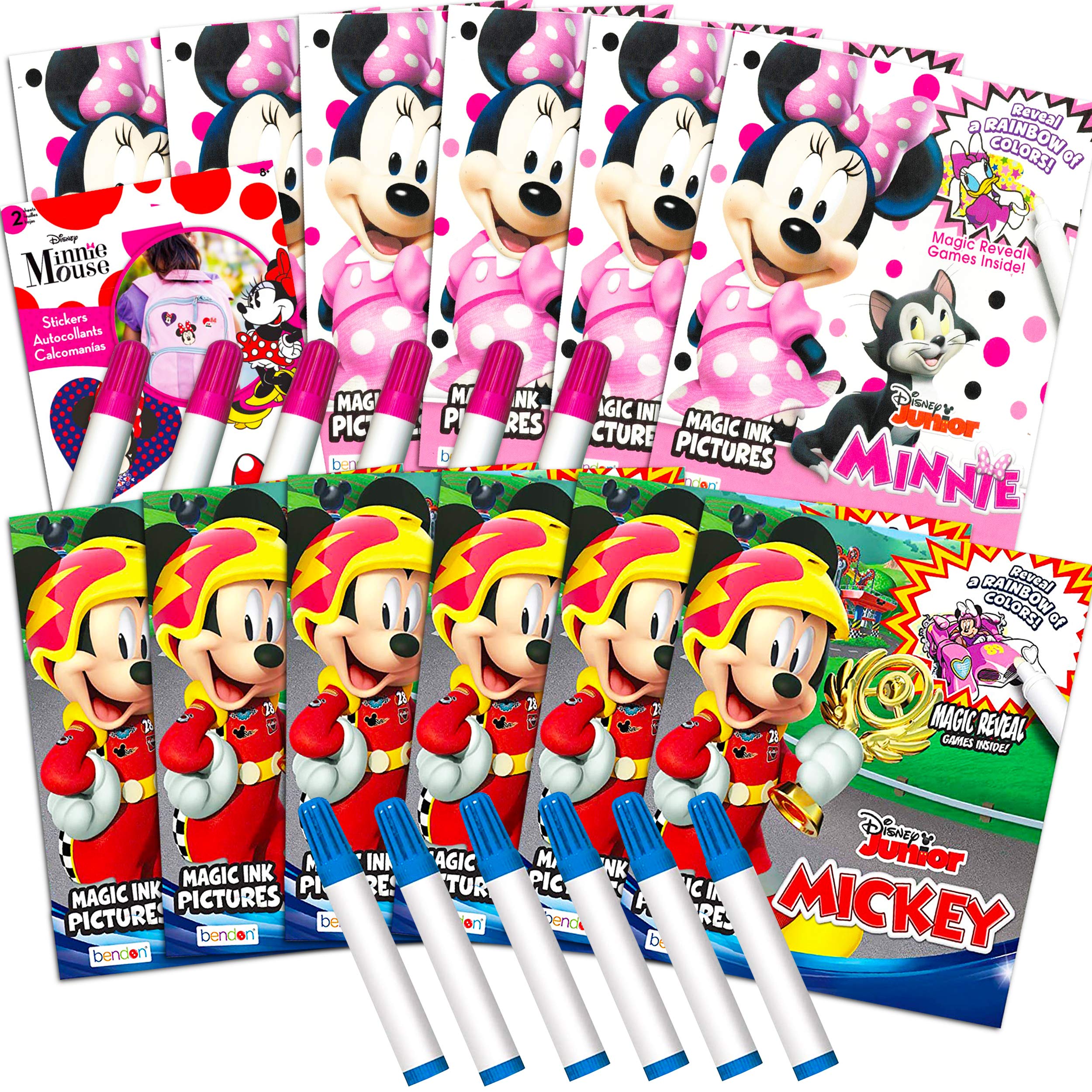 Photo 1 of Disney Minnie Mouse and Mickey Mouse Imagine Ink Coloring Book Set for Girls Boys ~ 12 Pack No Mess Coloring Books with Minnie Stickers (Minnie Mouse Mickey Mouse Party Favors Bundle)