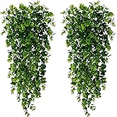 Sggvecsy 4 Pack Artificial Hanging Plants Fake Hanging Plant Faux Hanging Eucalyptus Plants UV Resistant Plastic Plants for Indoor Outdoor Room Wall Wedding Patio Porch Decor
