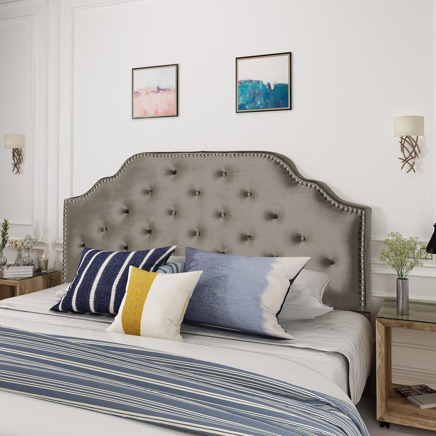 Best fabric headboard with metal bed frame