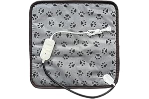 CyberPaws Cat Heating Pad Self Warming Cat Bed Electric Heating GOG Pad Waterproof Temperature Adjustable Heating Pad for Gogs and Cats 18x18in