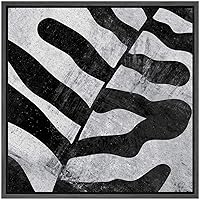 SIGNWIN Framed Canvas Wall Art Pterophyta Christmas Fern Leaves Botanical Plants Block Print Abstract Modern Closeup Dramatic Black and White for Living Room, Bedroom, Office - 16