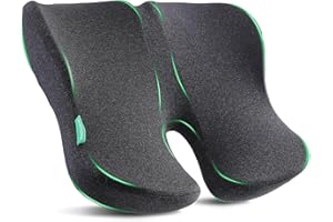 Medisana Seat Cushion, SC 150B Seat Cushions for Office Chairs, Car Seat, Wheelchair - Sciatica & Tailbone & Coccyx Pain Relief Pillow for Driver Sedentary People（Size:19.6 * 16.6 * 3.7 in-Black）