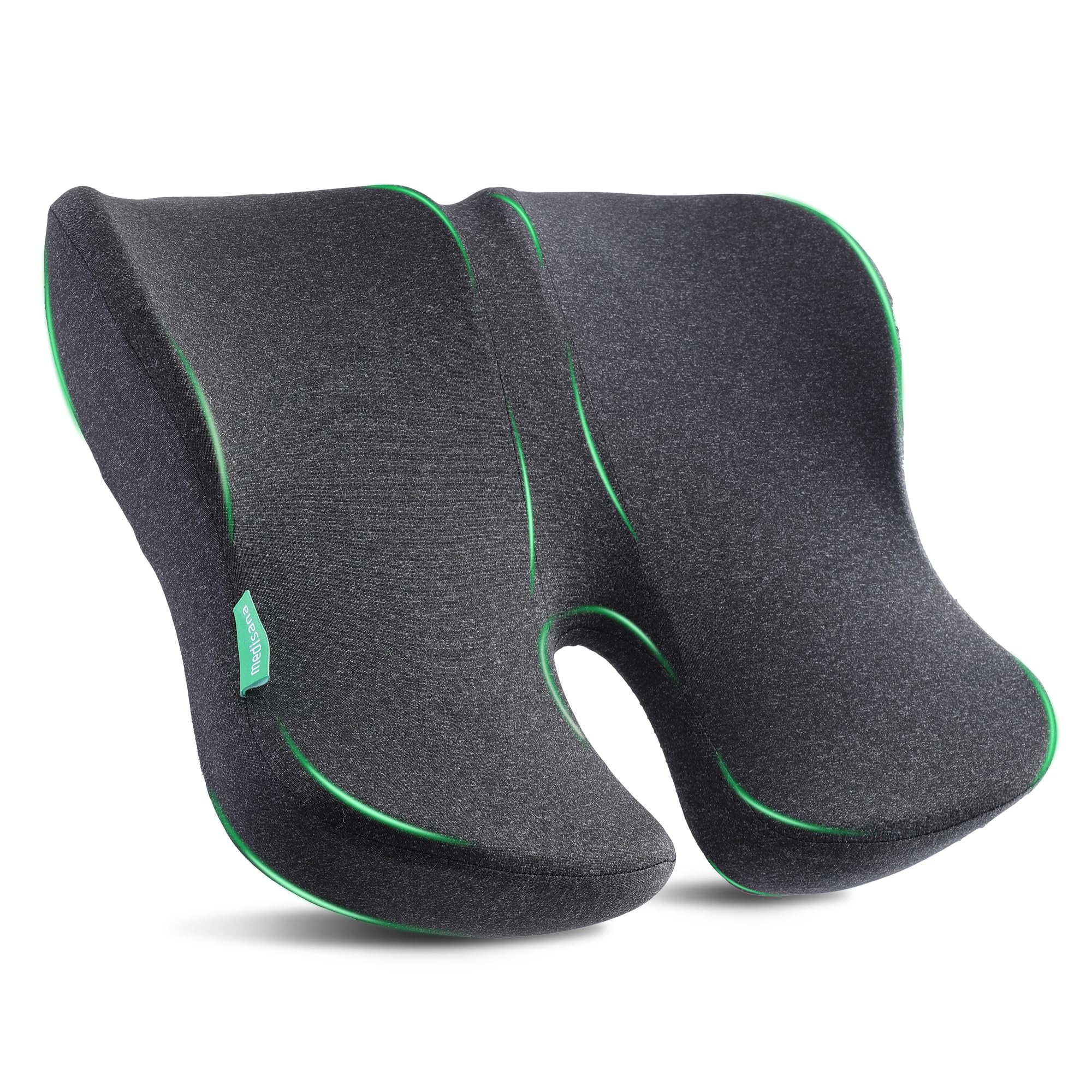 Photo 1 of Medisana Extra Large Seat Cushion, Seat Cushions for Office Chairs, Car Seat, Wheelchair - Sciatica & Tailbone & Coccyx Pain Relief Pillow for Driver Sedentary People?Size:19.6 * 16.6 * 3.7 in-Black?