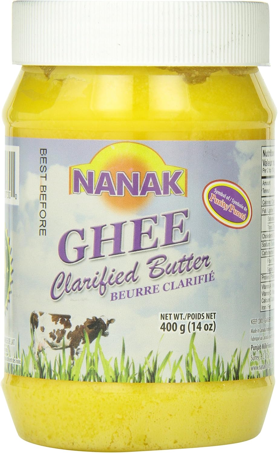 Nanak Ghee Grass Fed Cow, 400 Gram Amazon.ca Grocery