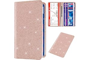 HIIXHC Bling Car Registration and Insurance Holder, PU Leather Vehicle Glove Box Organizer Wallet Case Organizer for Insurance Card, Driver License, Essential Document, Paperwork