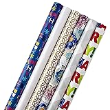 Hallmark All Occasion Reversible Wrapping Paper (modern Metallics, Pack of 3, 120 Sq. ft.