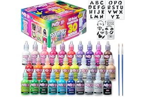 Puffy Bulk Buy Paint 30 pack Premium Quality Nontoxic 3D Paint Set. Safe for Kids, Great for School Projects, Permanent on Fabric, Canvas, Wood, Glass, and More Craft Surfaces