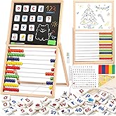 Magnetic Letters and Numbers, Abacus for Kids Math, Fridge Magnets Easel for Kids, Alphabet Magnets, Magnetic Alphabet Letter