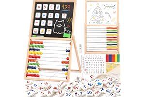 INNOCHEER Magnetic Letters And Numbers, Abacus For Kids Math, Fridge Magnets Easel For Kids, Alphabet Magnets, Magnetic Alphabet Letters, Learning Educational Toys Gifts For 3 4 5 6 7 8+ Year Old Girls Boys