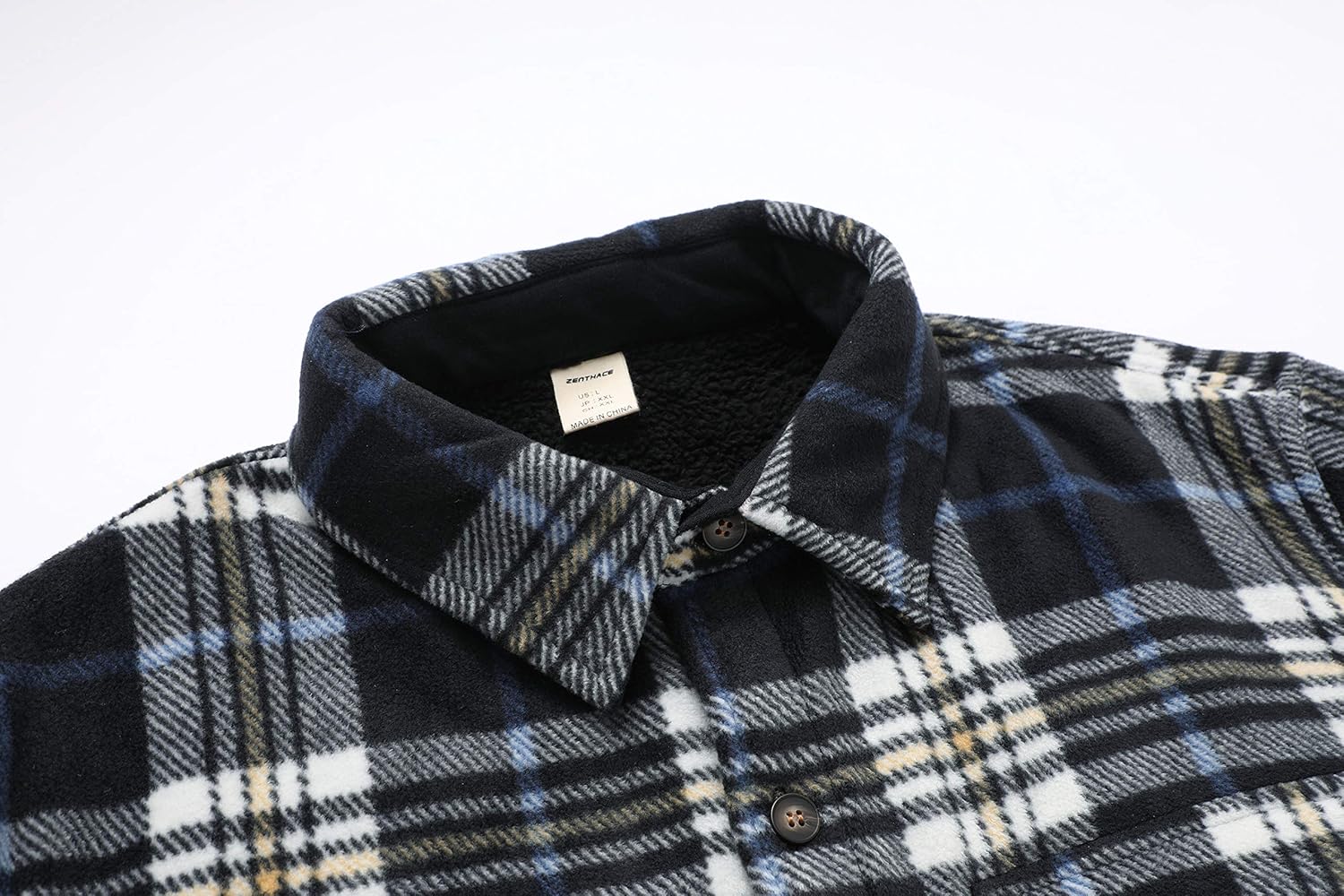 Men's Warm Sherpa Lined Fleece Plaid Flannel Shirt Jacket(All Sherpa Fleece Lined): Clothing