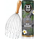 HELDSON Wire Head Massager 32 Fingers &ndash; Scalp Head Scratcher Whisk Tool | Dermatest "excellent", 32 flexible stainless steel fingers, manual head spa tool, tingling scalp &amp; neck relaxation