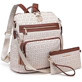 Women's Convertible Backpack Purse, Large Leather Travel Backpack 2PC Set | Organizer pockets, adjustable straps, spacious interior for 15-inch laptops, commuting shopping vacations everyday carry