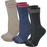 Dr. Motion Compression Crew Socks For Women Outdoor Hiking Walking With Enhanced Cushion And Breathable Arch Support 3 Pairs