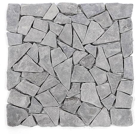 Divero 11 Fliesenmatten Naturstein Mosaikfliesen Aus Marmor Fur Wand Und Boden Grau A 30 X 30 Cm Amazon De Kuche Haushalt